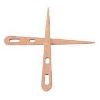 2Pcs Wooden Weaving Crochet Needle 2 Big Eyed Knitting Needles for Carpet Blanket Scarf beige