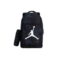Jordan Big Logo Graffiti Style Polyester Backpack With Pencil Case Unisex Backpacks Black JD2433038PS-001 Jet Black black