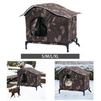 Oxford Cloth Outdoor Cat House Durable Rainproof Pet Shelter for Feral Felines Winter Enclosure 60cmx45cmx52cm black
