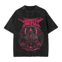 Japan Band Hip Hop Babymetal Manga Style Fashion Graphic Print TShirt Men Women Loose Casual Cotton Tee Fashion Oversized Tops M gray