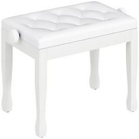 Pianino suoliukas reguliuojamo aukščio 64x35x45-55 cm baltos spalvos dirbtinė oda