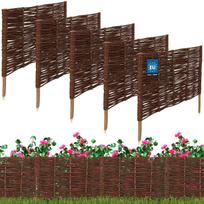Kotarbau® Garden Fence Palisade Edging Wicker Driven Fence 60 X 40 Cm Set Of 5