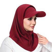 Casual Sun Hat with Hood Solid Color Sun Protection Muslim Headscarf Hat Neck Protection Wide Brim Neck Shade Cap Fishing