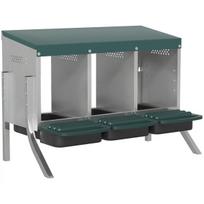 Vištų lizdo dėžė 84x55x61 cm sidabrinės spalvos metalas