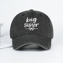 N Big Sister  Print Washed Baseball Cap Adjustable Unisex Cute Loose, Comfortable And Adjustable Adjustable&>8Y gray