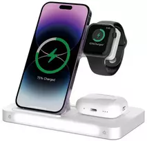 "Devia Smart 3in 1" belaidis įkroviklis 15W, baltas