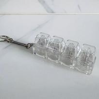 New 1/2/3/4/9 Key Keyboard  Toys Crystal Keycap Keychain Stress Relief Fingertip Gadget Decompression Toys Clicker  Toy gray