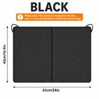 Extra Large Silicone Cat Litter Mat Foldable Litter Trapping Mat Waterproof Pet Floor Mat Easy Clean Cat Box Pad (Black,61x43cm) black