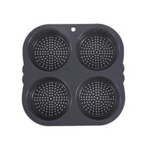 Hamburger Bun Mold Non-Stick Food Grade Silicone Bread Loaf Pan Baguette Pan French Bread Baking Forms Burger Buns Sandwich Tray black
