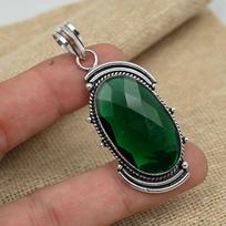 Chrome Diopside Gemstone Handmade 925 Solid Sterling Silver Jewelry Exquisite Pendant For Women 1.69 Inches brown