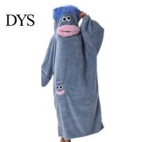 Soft Warm Loungewear Big Mouth Creature Wearable Blanket Hoodie, Oversized Fleece Sweatshirt Plush Hoodie for Women Men, Winter Button-Up Cosplay Cape
