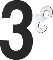 Savita namo numeris, lipnūs nerūdijančio plieno numeriai namui, plaukiojantys adreso numeriai modernaus stiliaus lauko pašto dėžutei (numeris 3)