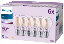 Philips LED Classic Normalampe m. 60 W, E27 Sockel, Neutralweiß (4000K) 6er Pack