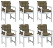 Kėdės pagalvėlės, 6vnt., taupe, 100x50x7cm, audinys