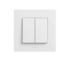 Legrand - Dvigubas laiptinis jungiklis 6+6 su rėmeliu NILOE STEP baltas