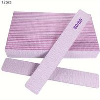 12 vnt. Šlifavimo nagų dildė, Šlifavimo lenta nagams, Akrilo ir gelinių nagų, Stambi dvipusė 80 šlifavimo nagų dildė, Profesionali filtras 12pcs white