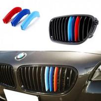 M Tri-Color Grille ert Trims For BMW F10 F11 5 Series Kidney Grill (12 Bars) gray