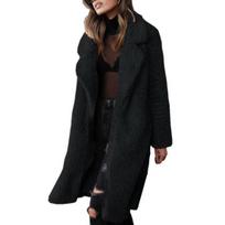 Women Oversize Coat Solid Color Single-breasted Autumn Winter Thick Buttons Overcoat for Office L
