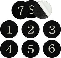 Staymax akrilinis apvalus spintelės numerio žymos lipdukas durų ženklas namo numeris kambario numeris su lipnia juosta (1-25, juodas)