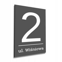 Grafito spalvos didelė namo numerio lentelė adresinė Uv spauda adresas 30x45cm antracito