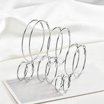 Classic Stainless Steel Big Circle Hoop Huggie Earrings for Women, 25mm/30mm/40mm/50mm/60mm/70mm 25mm white