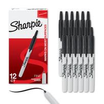 Sharpie retractable fine oil-based marker, tip, 12-count. juoda