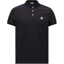 Moncler Con Patch Logato SS26 Logo Solid Slim Fit Short Sleeve Polo Shirt Men tops L10918A000268455677X M black