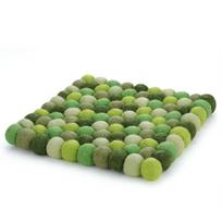 Cilio hot dish mat, 21 x 21 cm, sheep wool, green