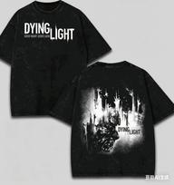 Dying Light Washed T-shirt 2026 New Model personality Clothes shirt Year round clothing Retro Fashion Vintage Loose Couples soft S gray
