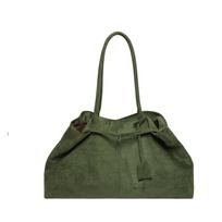 Women Suede Tote Bag Solid Color Shoulder Bag Large Capacity Handbag Trendy Satchel for Work Travel 51cm 11cm 30cm