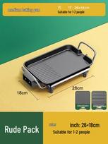 Large-Capacity Electric Grill & Hot Pot: Smokeless Multifunctional BBQ and Shabu-Shabu Machine gray