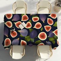 Super Sweet Fig Fruit Table Cloth Home Party Picnic Dining Room Kitchen Patios Stain-Proof Polyester Table Cloth 54*72inch(137cm*183cm） brown