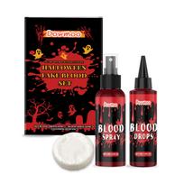 Washable Fake Blood 3-Piece Set – SFX Makeup for Halloween Costumes 1set red