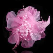 Solid Color Art Flower Brooch Large Lapel Pin Fashion Feather Fabric