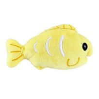 Plush Fish Cat Toy with Catnip Soft Cat Chew Toy Crinkle Stuffed Fish Toy for Cats Indoor Kittens Teething Hunting Instinct geltona