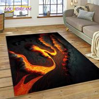 3D Volcano Lava Magma kiliminis kilimėlis miegamojo svetainei namų sofos dekoravimui, vaikų žaidimo didelio dekoro grindų kilimėlis neslidžia dovana 40x60cm( 15x23in )