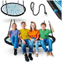 Neo-Sport Pintas lizdo formos sūpuoklės, 120 cm skersmens, tvirta PE virvė, plieno rėmas, lauko sūpuoklės vaikams ir suaugusiems, sodo sūpuoklės