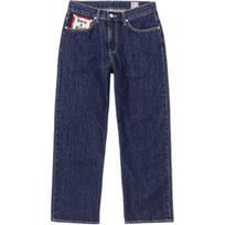 Lee X Have A Good Time Collaboration Solid Color Loose Straight Leg Jeans Unisex jeans Dark-Blue LUB007915203414-A06168 S