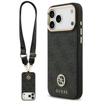 Guess 4G Strass Logo & Big StrapMetal Buttons MagSafe Case for iPhone 17 Pro Max black