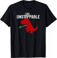 Red TRex Dinosaur I Am Unstoppable T-shirt XXL red