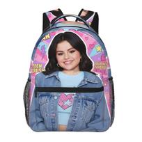 Selena Gomez Red Photo Backpacks Boys Girls Bookbag Children School Bags Cartoon Travel Rucksack Shoulder Bag Large Capacity One Size gray