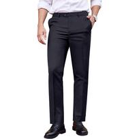 Men Business Formal Straight Solid Color Comfortable Daily Suit Pants S