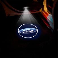 1/2pcs LED Car Logo Door Welcome Light Wireless Projector Lamp For Ford Mustang Kuga Focus Puma Fiesta Fusion Edge Accessories blue