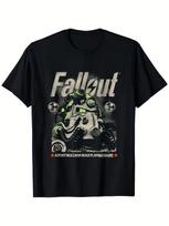 Fallout Vintage Galios Šarvų Grafikos Juodi Didelio Dydžio Marškinėliai - Drąsus Retro Dizainas L gray