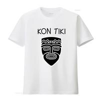 Kon Tiki Tribal Mask Design T Shirt Unique Art Print for vintage Washed Comfortable Slightly Un S black