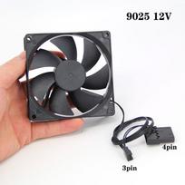DC 12v 90*90*25 9025 3pin or big 4pin Brushless Computer Cooling Fan 9cm 90mm PC Fans 90mmx25mm For Computer Case GPU CPU Cooler 1 piece black