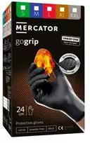 Rękawice Mercator Medical Nitrilinės pirštinės Mercator GoGrip ONE-BY-ONE, juodos, L, 100 vnt.