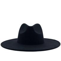 Unisex Platus Kraštas Vilnos Veltinio Džiazo Fedora Skrybėlė Rudens ir Žiemos Mados M (56-58cm) žalia