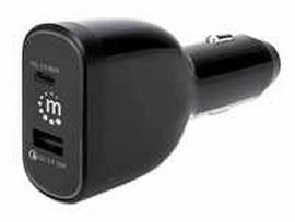 Įkroviklis Manhattan Įkroviklis samochodowa 78W USB-C PD 60W USB-A QC 18W