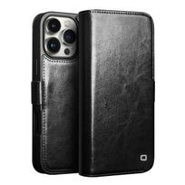 Genuine Leather Flip Case for IPhone 16 Pro Max Handmade Business Magnetic Buckle Cover Card Slots for IPhone16 Plus/16 For iPhone 16 Pro brown